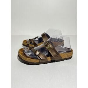 Birkenstock Bronze Birko Flor Mayari Toe Thong Adjust Sandal 37 Reg-Wide 6-6.5